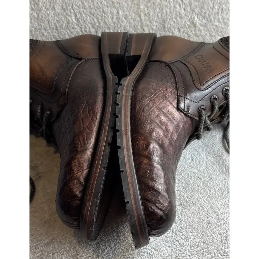 Cuadra Men's Size 10 EE Caiman/fuscus Ankle Boot Dark Brown 34954